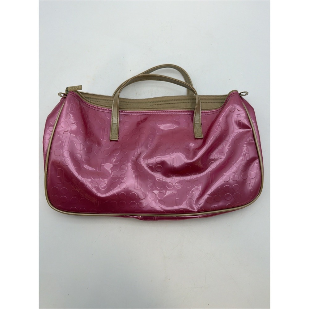 vintage Y2K Clinique glossy hot pink vinyl travel